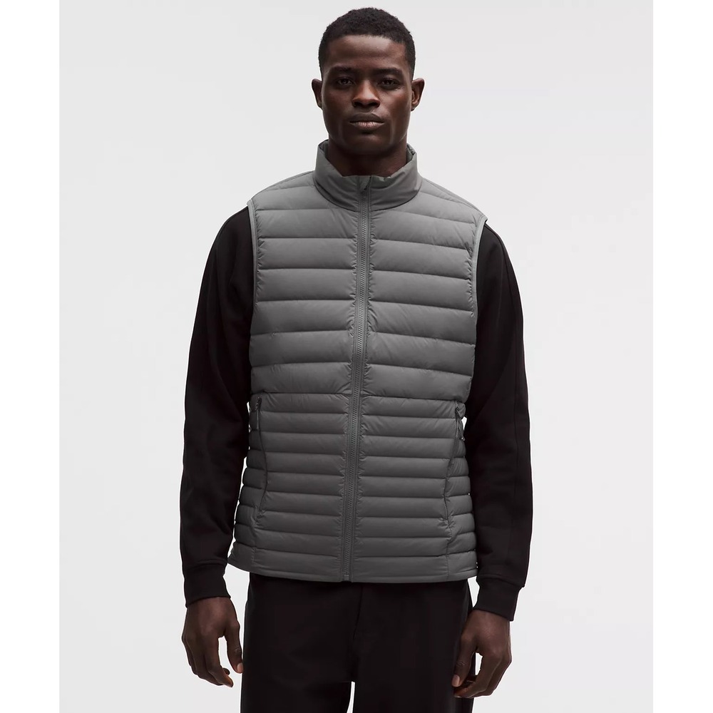 Lululemon Mens Size Large Navigation Down Vest Evolve Onyx Gray Puffer New